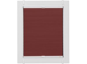 4001442439683 - Plissee Start-up Style Honeycomb Plissees Gr 185 cm zweiseitig verschiebbar 90 cm rot (ziegelrot silberfarben silberfarben) Plissees ohne Bohren verspannt mit Simply-Fix Klemmträger Wabenplissee