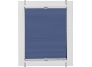 4001442453672 - Plissee Start-up Style Honeycomb blau (dunkelblau weiß weiß) Plissees 115cm zweiseitig verschiebbar 81cm Obermaterial 100% Polyester verspannt mit Simply-Fix Klemmträger Wabenplissee B81cm H115cm