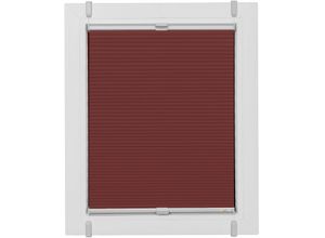 4001442459872 - Plissee Start-up Style Honeycomb Plissees Gr 205 cm zweiseitig verschiebbar 70 cm rot (ziegelrot weiß weiß) Plissees ohne Bohren verspannt mit Simply-Fix Klemmträger Wabenplissee nach Maß