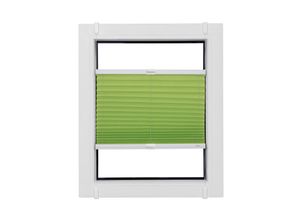 4001442710256 - Plissee Start-up Style Crush grün (apfelgrün weiß weiß) B50cm H85cm Obermaterial 80% Polyester 15% Metall 5% Kunststoff Plissees nach Maß