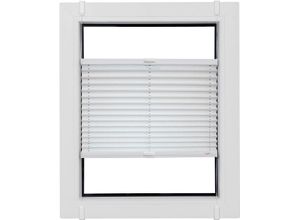4001442724925 - Plissee Young Style Energy Saving weiß (weiß weiß) Plissees 110cm zweiseitig verschiebbar 115cm Obermaterial 100% Polyester nach Maß mit Energiespareffekt verspannt mit Simply-Fix Klemmträger B115cm H110cm