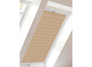 4001442762286 - Dachfensterplissee StartUp Style Crepe Plissees Gr 1159 cm zweiseitig verschiebbar 1174 cm beige (sand weiß) Dachfensterplissees mit Führungsschienen