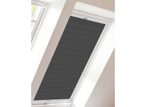 4001442762842 - Dachfensterplissee StartUp Style Crepe Plissees Gr 1215 cm zweiseitig verschiebbar 973 cm grau (anthrazit weiß) Dachfensterplissees mit Führungsschienen