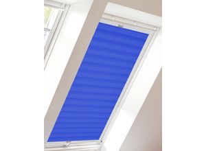 4001442773053 - Dachfensterplissee Young Style Crush Plissees Gr 1159 cm zweiseitig verschiebbar 974 cm blau (blau weiß) Dachfensterplissees mit Führungsschienen