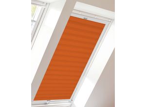 4001442773251 - Dachfensterplissee Young Style Crush Plissees Gr 1417 cm zweiseitig verschiebbar 973 cm orange (orange weiß) Dachfensterplissees mit Führungsschienen