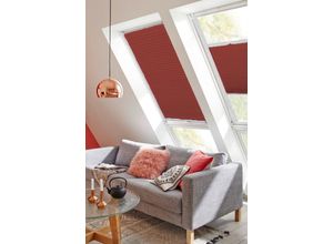 4001442779116 - Dachfensterplissee StartUp Style Honeycomb TL Plissees Gr 795 cm zweiseitig verschiebbar 383 cm rot (ziegelrot weiß) Dachfensterplissees mit Führungsschienen