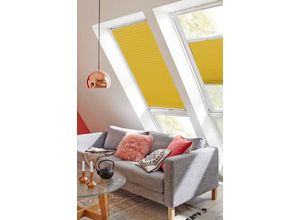 4001442780822 - Dachfensterplissee StartUp Style Honeycomb VD Plissees Gr 1417 cm zweiseitig verschiebbar 775 cm gelb (senfgelb weiß) Dachfensterplissees mit Führungsschienen