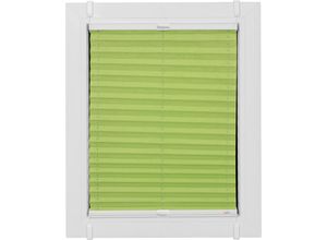 4001442890170 - Plissee One Size Style Crush Plissees Gr 100 cm zweiseitig verschiebbar 115 cm grün (grün weiß weiß) Plissees ohne Bohren Zubehörfarbe zum Klemmen