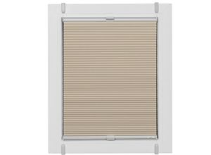 4001442925810 - Wabenplissee One Size Style Honeycomb VD Plissees Gr 210 cm zweiseitig verschiebbar 75 cm beige (beige grau grau) Plissees ohne Bohren Zubehörfarbe zum Klemmen