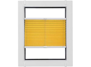4001442998982 - Plissee Young Style Energy Saving gelb (mais weiß weiß) Plissees 130cm zweiseitig verschiebbar 625cm Obermaterial 100% Polyester nach Maß mit Energiespareffekt verspannt mit Simply-Fix Klemmträger B625cm H130cm