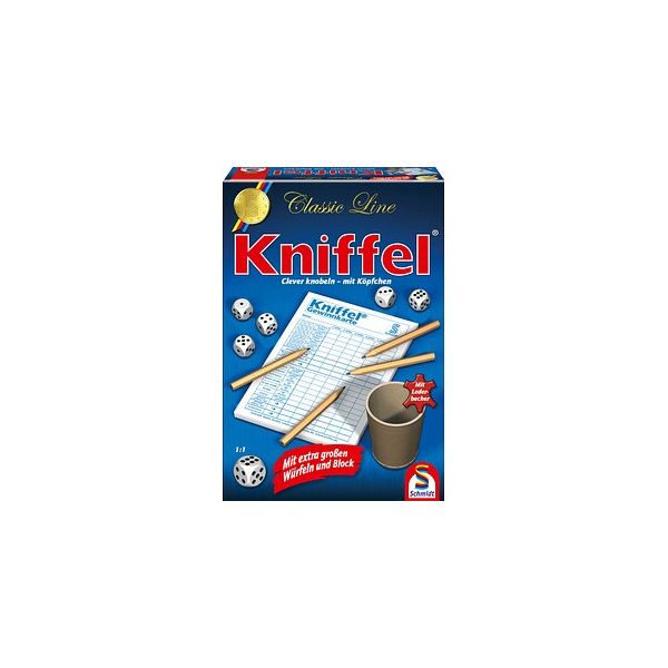 4001504492038 - Kniffel Classic Line mit Lederbecher und extragroßen Würfeln