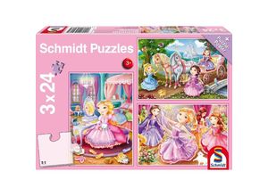 4001504562175 - Schmidt Puzzle 3x24 - Märchenhafte Prinzessin (Kinderpuzzle)