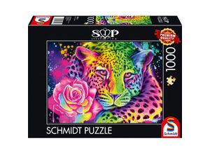 4001504585143 - Schmidt Puzzle 1000 - Neon Regenbogen-Leopard