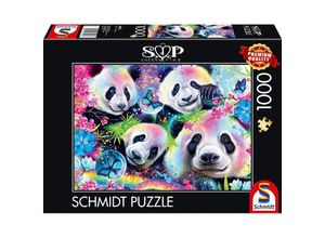 4001504585167 - Schmidt Puzzle 1000 - Neon Blumen-Pandas