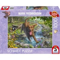 4001504585594 - Mark Fredrickson Hundeliebe - Frühlingsspaziergang mit Labrador Retriever Puzzle