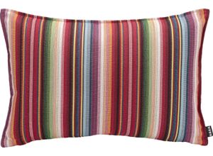 4001537030016 - Dekokissen HOCK Blondie Dekokissen_Sitzkissen_Kissenhüllen Gr B L 60 cm x 40 cm 1 St rot (rot gemustert gestreift) Dekokissen gemustert mit bunten Streifen Kissenhülle Füllung 1 Stück