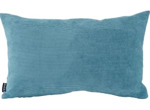 4001537033987 - Dekokissen HOCK Cord Wave Dekokissen_Sitzkissen_Kissenhüllen Gr B L 30 cm x 50 cm 1 St blau (türkis cord unifarben) mit weichem Cordstoff Kissenhülle Füllung 1 Stück