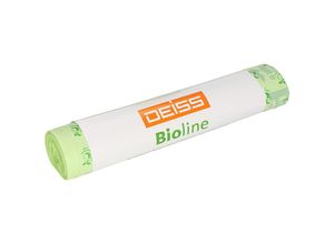 4001553060714 - DEISS BIOLINE Bioabfallsäcke 200 Liter ecovio® Biokunststoff Müllsäcke aus nachwachsenden Rohstoffen Maße (B+B x L) 500+450 x 1250 mm 1 Karton = 20 Rollen = 100 Säcke