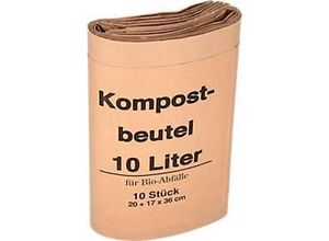 4001553071529 - Bio-Papierbeutel 10 Liter Natronmischpapier braun B 200+160 x H 360 mm 300 Stück