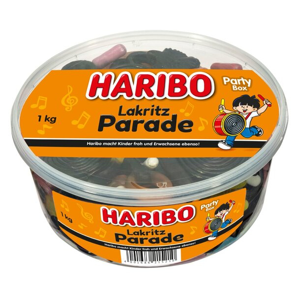 4001686215210 - Haribo Lakritz-Parade 1 KG Party Box Lakritzmischung und Frucht