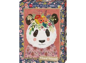 4001689299545 - HEYE Puzzle Cuddly Panda Floral Friends by Mia Charro 1000 Teile