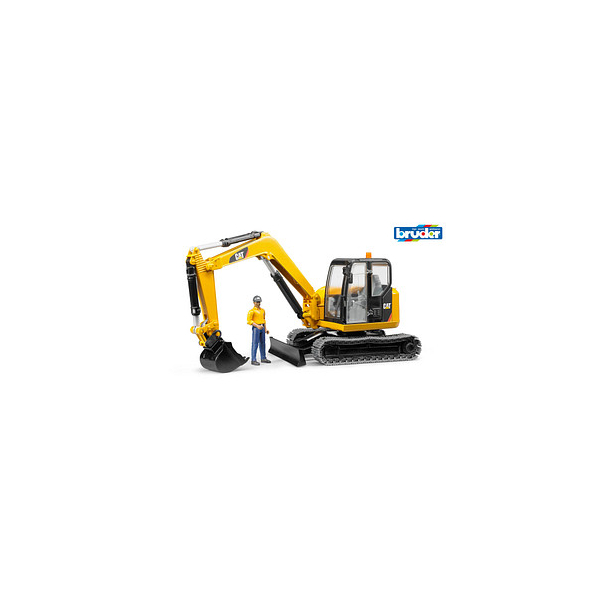 4001702024666 - BRUDER Cat Minibagger mit Bauarbeiter - Vormontiert - Excavator model - 116 - Cat - Kunststoff - 409 mm (2466)