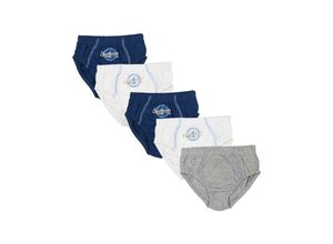 4001742382856 - - Slip CHAMPIONS 5er-Pack in blau weiß grau Gr122 128