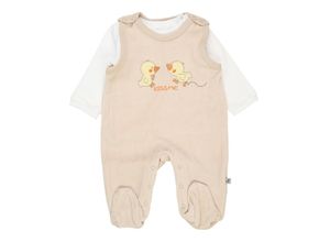 4001742639943 - - Nicki-Strampler BASIC LINE - LITTLE DUCKS mit Langarmshirt in beige weiß Gr56