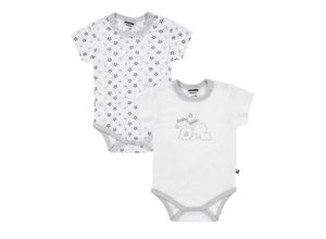 4001742734853 - - Kurzarm-Body BABY BEAR 2er-Pack in weiß grau Gr68