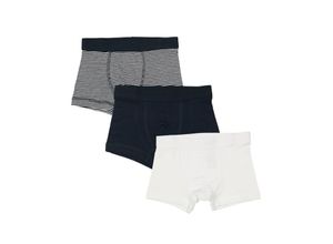 4001742742414 - - Boxershorts JACKY BASIC 3er-Pack gestreift in marine weiß Gr86 92