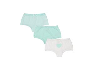 4001742743060 - - Panty GLITZER HERZ & SCHLEIFE 3er-Pack in mint weiß Gr86 92