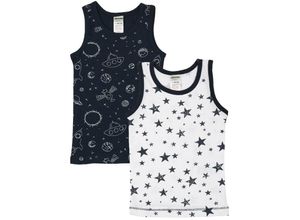 4001742810014 - - Unterhemd SPACE & STARS 2er-Pack in marine weiß Gr86 92