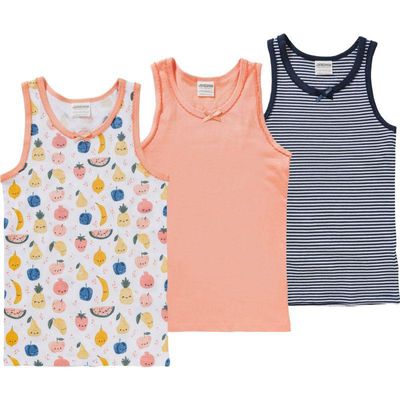 4001742951175 - - Unterhemd FRUITS 3er-Pack in peach navy Gr146 152