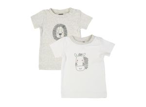 4001742956545 - Boley - T-Shirt ZEBRA & LÖWE 2er-Pack in weiß grau Gr62