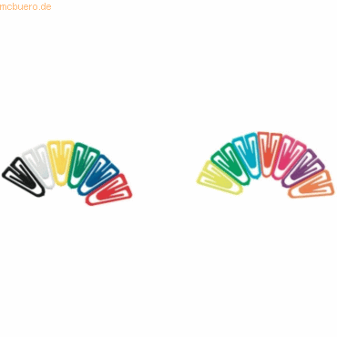 4001782013123 - Büroklammern Plastiklips 60mm VE=10 Stück Grund- und Leuchtfarb