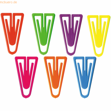 4001782328753 - 10 x Büroklammern Plastiklips 21mm VE=200 Stück Leuchtfarben so