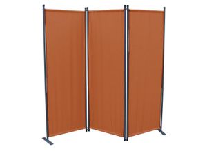 4001827477071 - Stellwand 165x170 cm dreiteilig - terra - Paravent Raumteiler Trennwand Sichtschutz