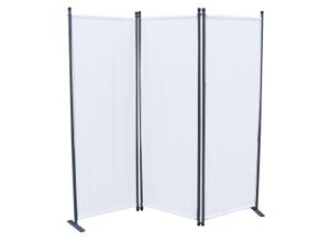 4001827477095 - Stellwand 165x170 cm dreiteilig - weiß - Paravent Raumteiler Trennwand Sichtschutz