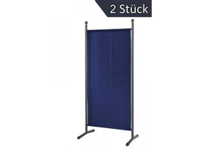 4001827478702 - 2 Stück Stellwand 85x180cm Blau Paravent Raumteiler Trennwand Sichtschutz