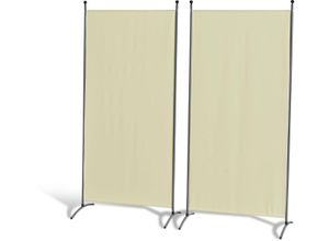 4001827478726 - 2 Stück Stellwand 85x180cm Beige Paravent Raumteiler Trennwand Sichtschutz