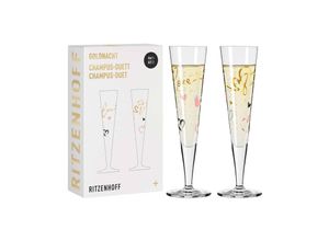 4001852076768 - RITZENHOFF 2er-Set Champagnerflöten Goldnacht - COliveira - 205 ml