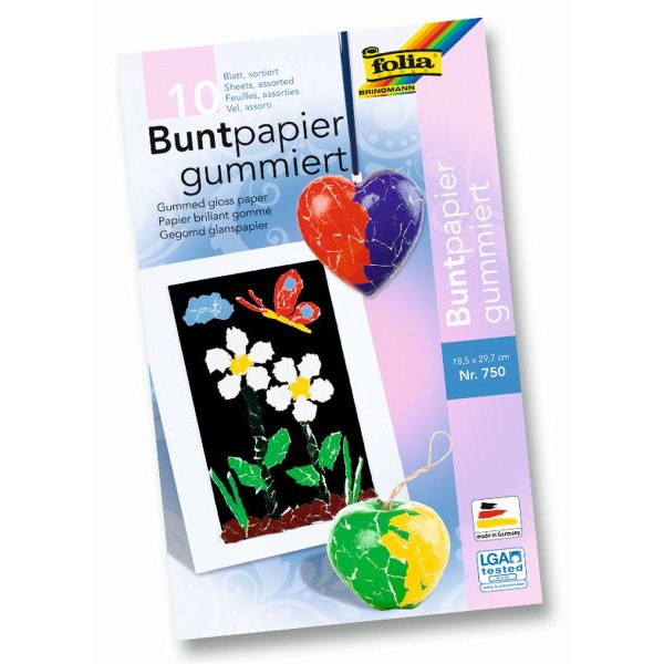 4001868007503 - gummiert 21x30cm 10B Buntpapier Mappe bunt sort 4001868007503 folia 750 10 Blatt