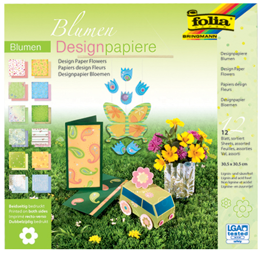 4001868022742 - Designpapierblock Blumen 305 x 305 mm 12 Blatt