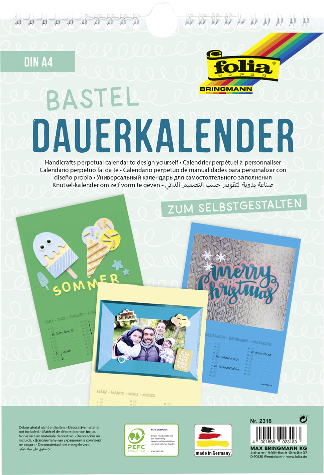 4001868023183 - Kreativ-Wandkalender DIN A4 farbig