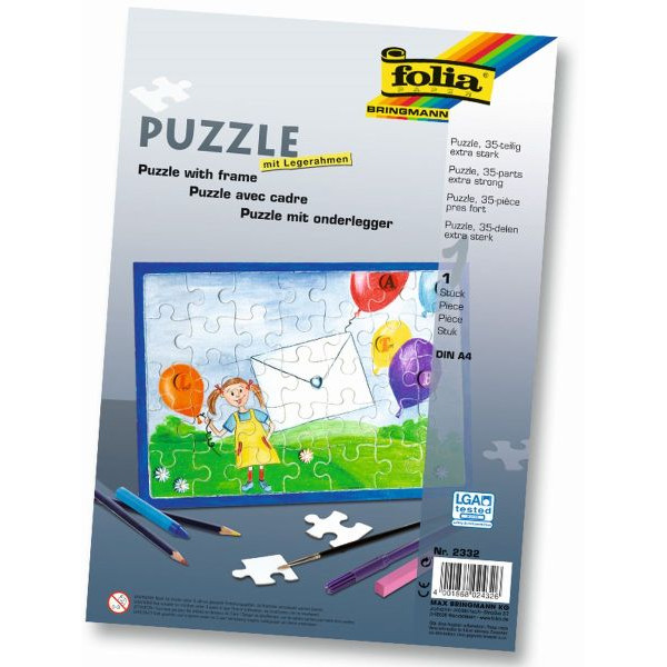 4001868024326 - 2332 A4 mRahmen Puzzle 35tlgblanko weiß