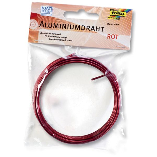 4001868032864 - 79620  2mm 5m Basteldraht Alu rot 5 Meter