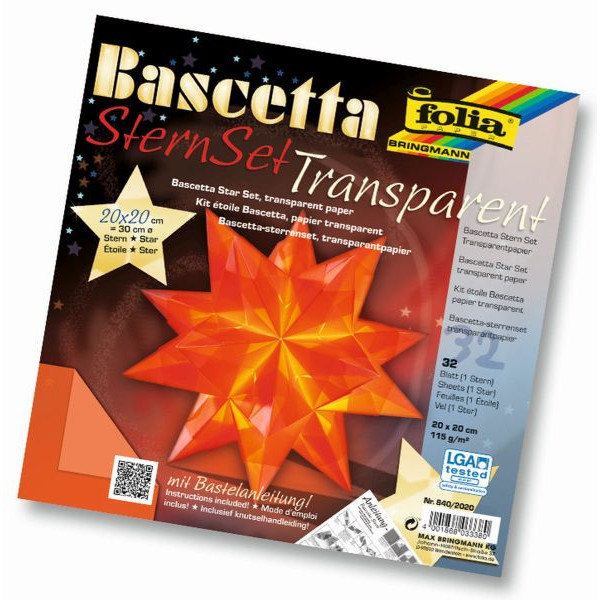 4001868033380 - Bascetta Stern Bastelset Ø 30cm 115g 20x20cm orange 840 2020 4001868033380 Folia