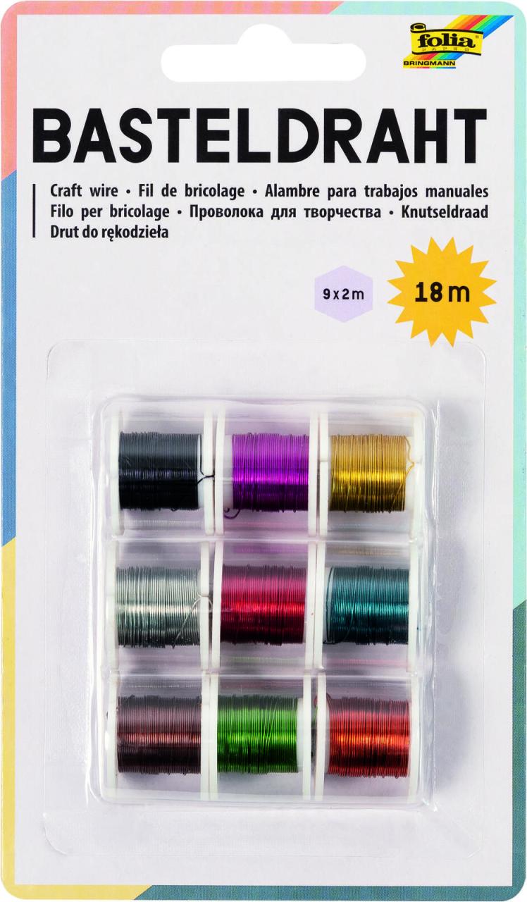 4001868043389 - Basteldraht schwarz violett gold silber rot blau braun grün kupfer 03 mm x 2 m