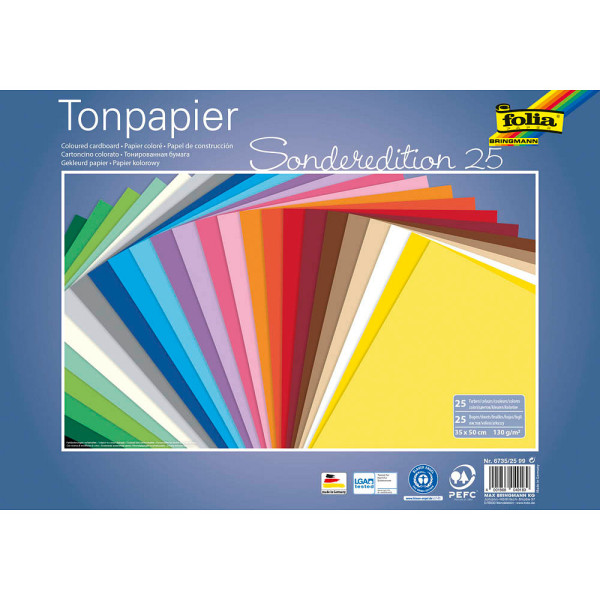 4001868049169 - Tonpapier Sonderedition 25 farbsortiert 130 g qm 25 Bogen 25 Bogen