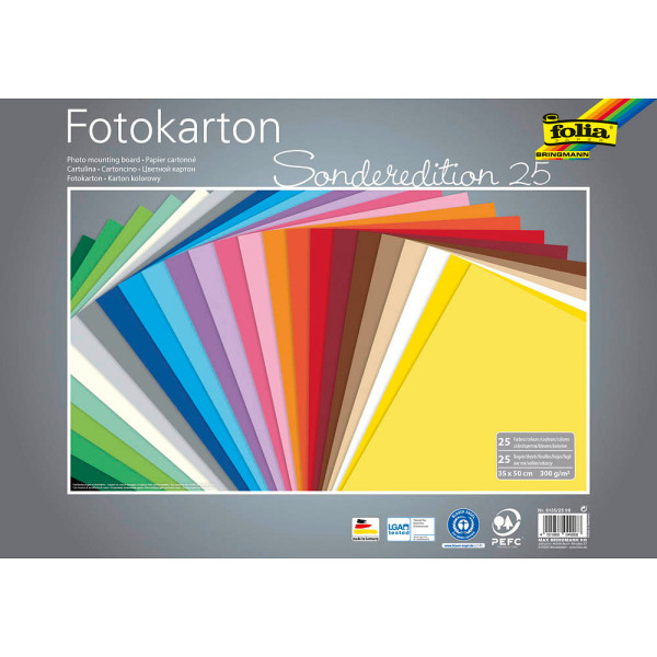 4001868049268 - Fotokarton farbsortiert 300 g qm 25 Bogen 4001868049268 folia 25 Bogen